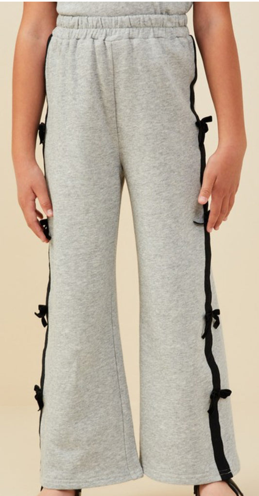 Grey Bow Trim Joggers