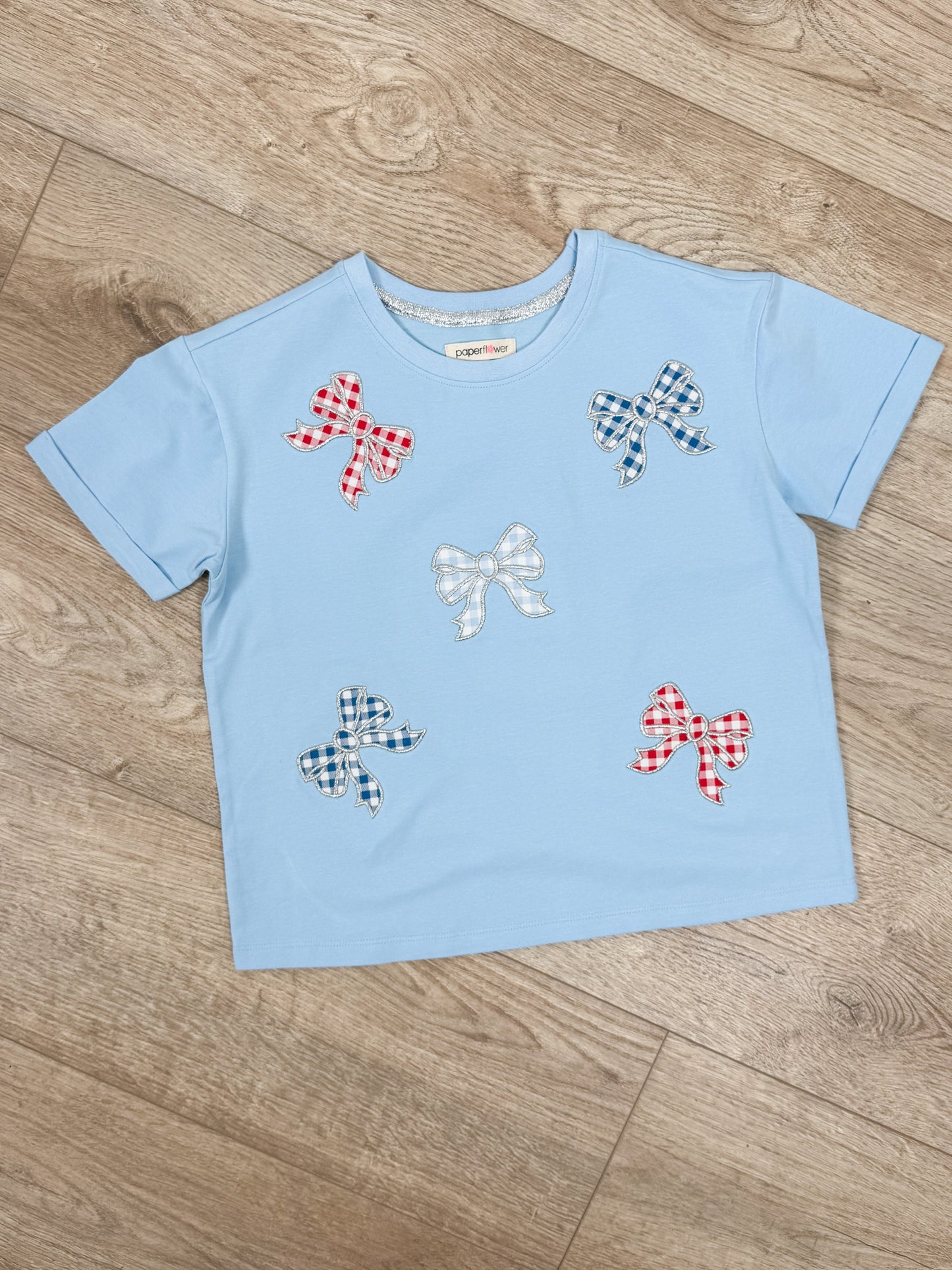 Gingham Bow Patch Tee