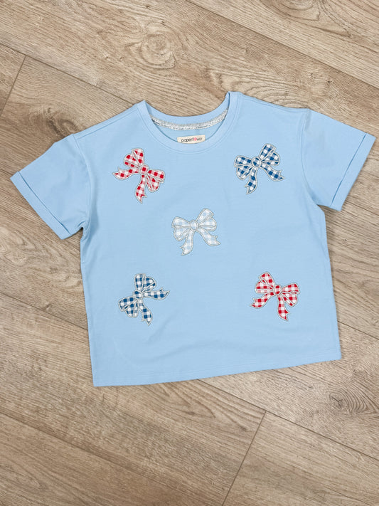 Gingham Bow Patch Tee