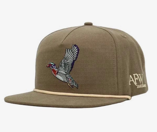 Flying Wood Duck Brown Ripstop Hat