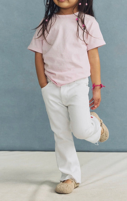 Claire Bootcut Jeans, White Raw