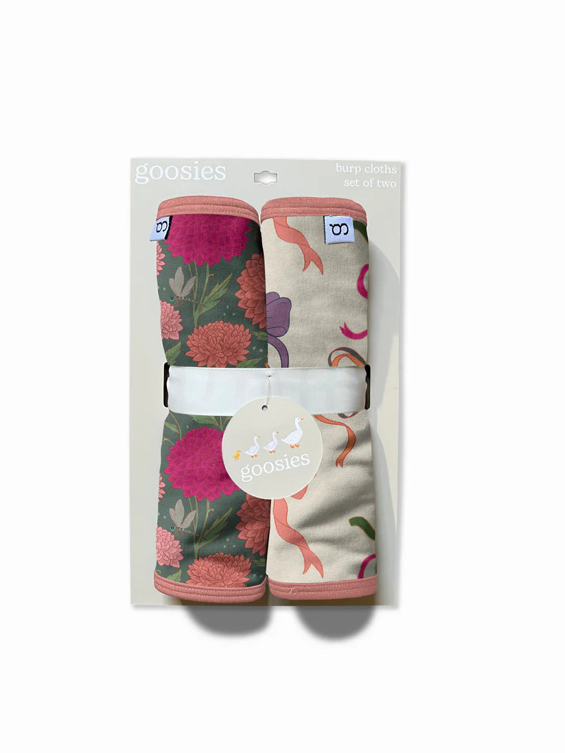 Dahlias Floral Burp Cloth Set