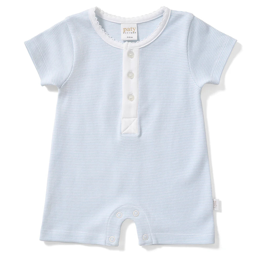 Baby Romper Stripe With Button Placket