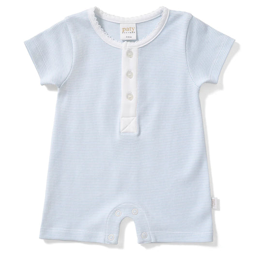 Baby Romper Stripe With Button Placket