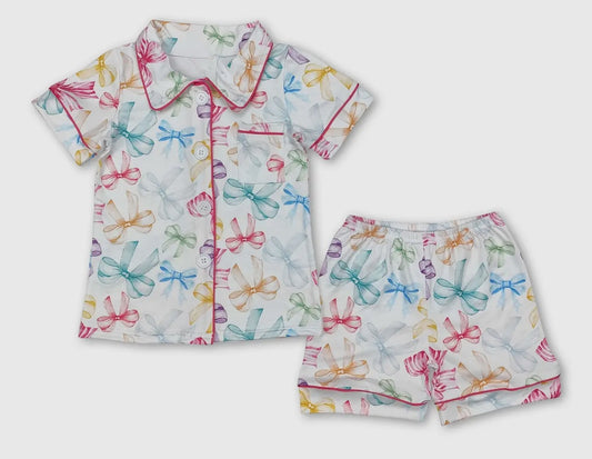 Multi Color Bow Pajama Set