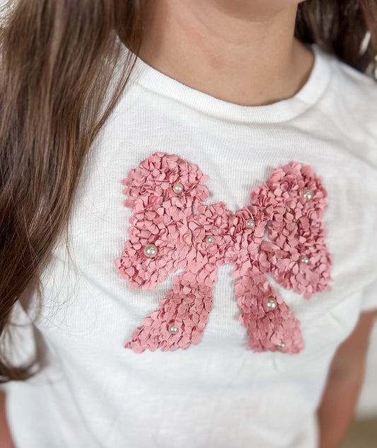 Bow Pearl Detailed Knit Tee