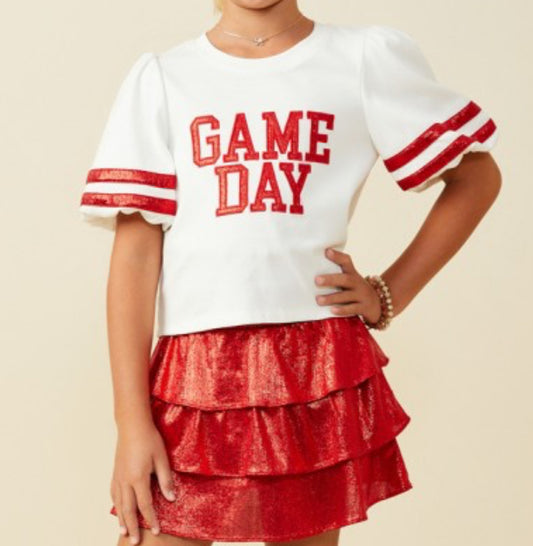 Gameday Varsity Puff Sleeve Top