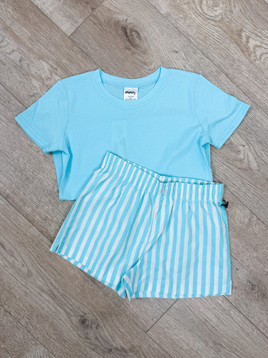 Striped Boxer Shorts, Turquoise