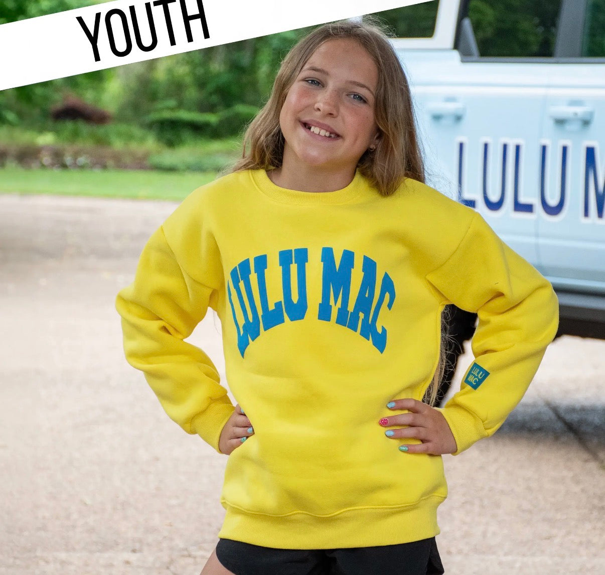 Lulu Mac Puff Pullover, Yellow With Cayenne