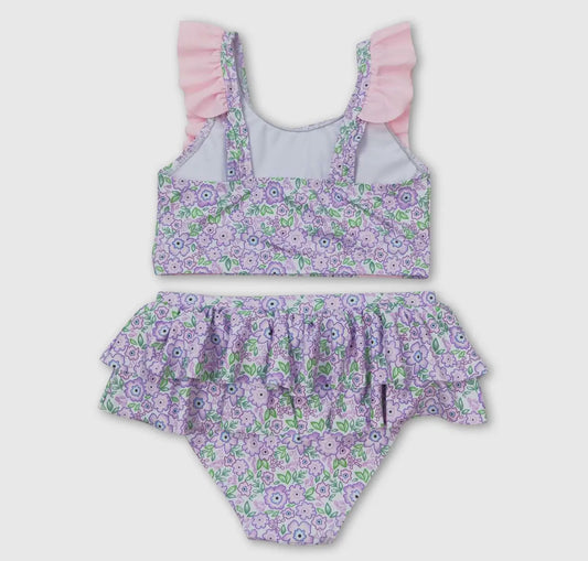 Pink Ruffle Floral Swimsuit