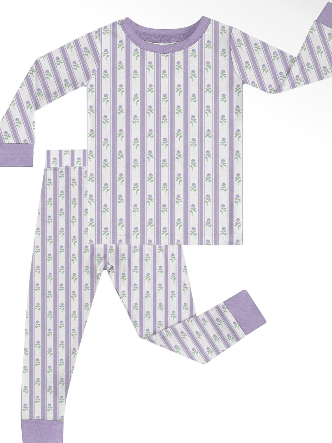 2 Piece LS Pajamas, Lilac Ribbons