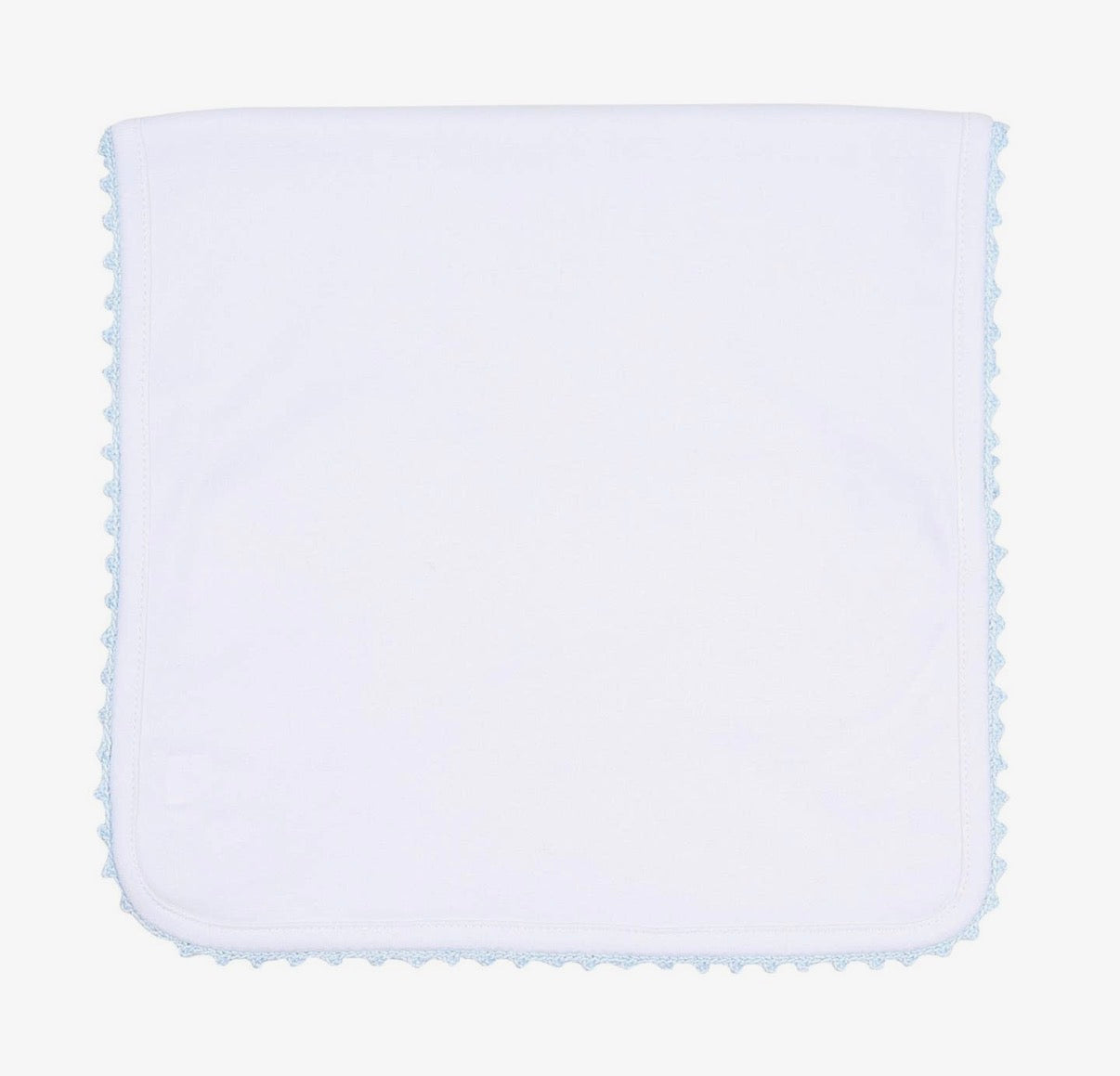 Baby Joy Burp Cloth W Blue Crochet Trim
