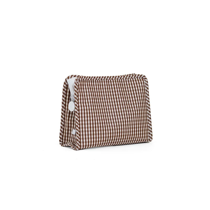 Roadie Small Zip Pouch-Gingham Coco