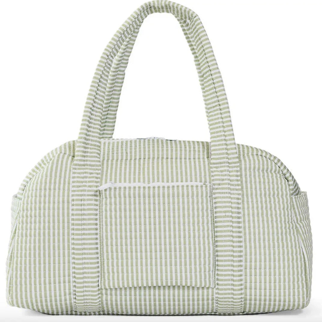 Quilted Grande Duffel- Pimlico Stripe Sage