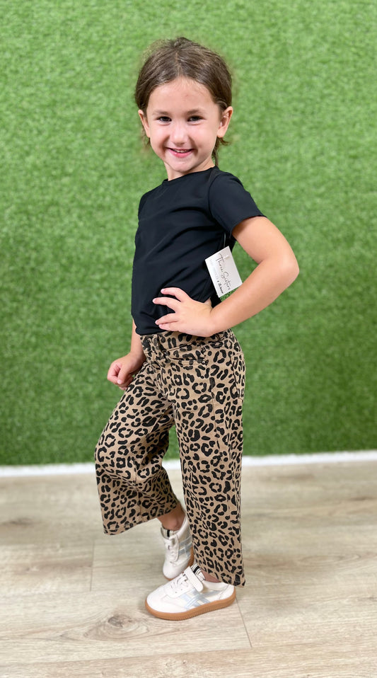 Leopard Wide Leg Pants Little Kid