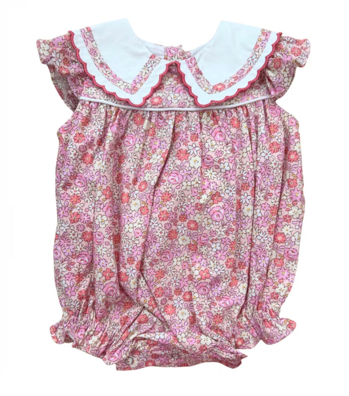 White Collar Trimmed Tie Back Bubble