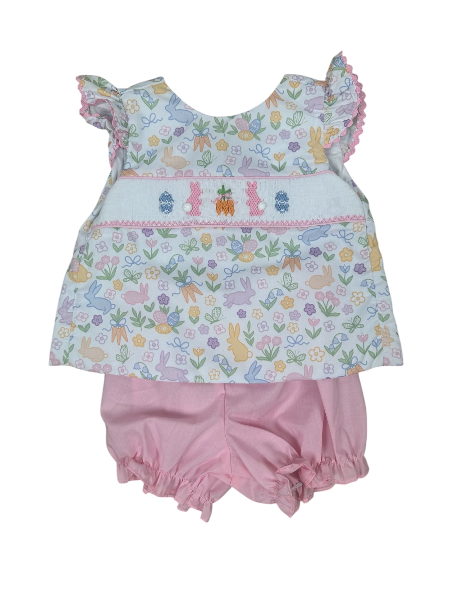 Smocked Bunny Garden Swing Back Bloomer Set