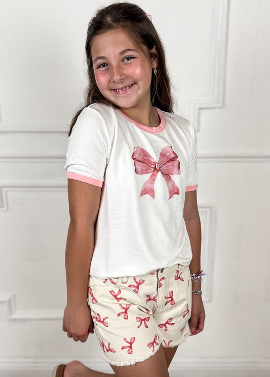 Printed Bow Tee