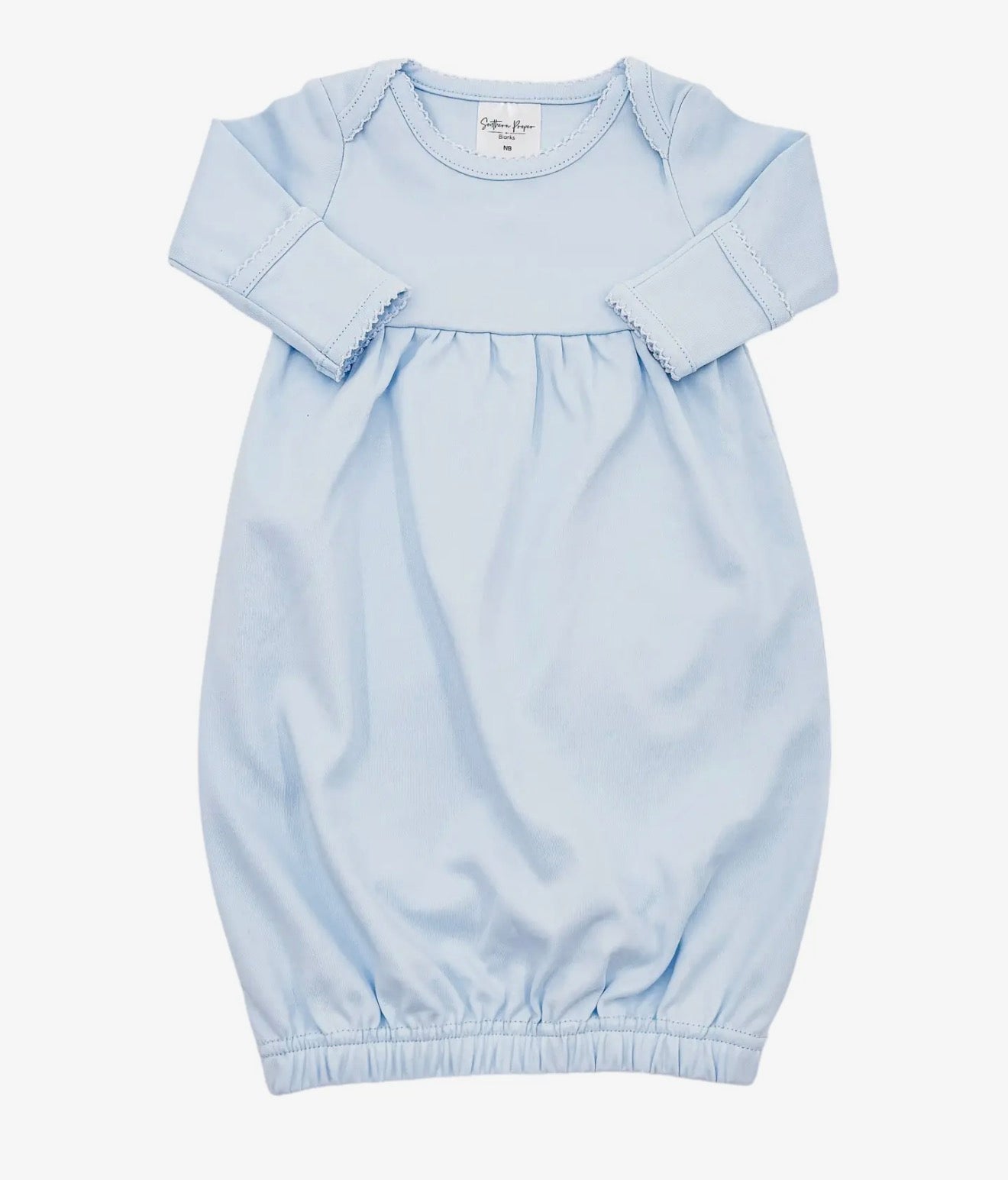 Picot Trim- Blue Gown-NB