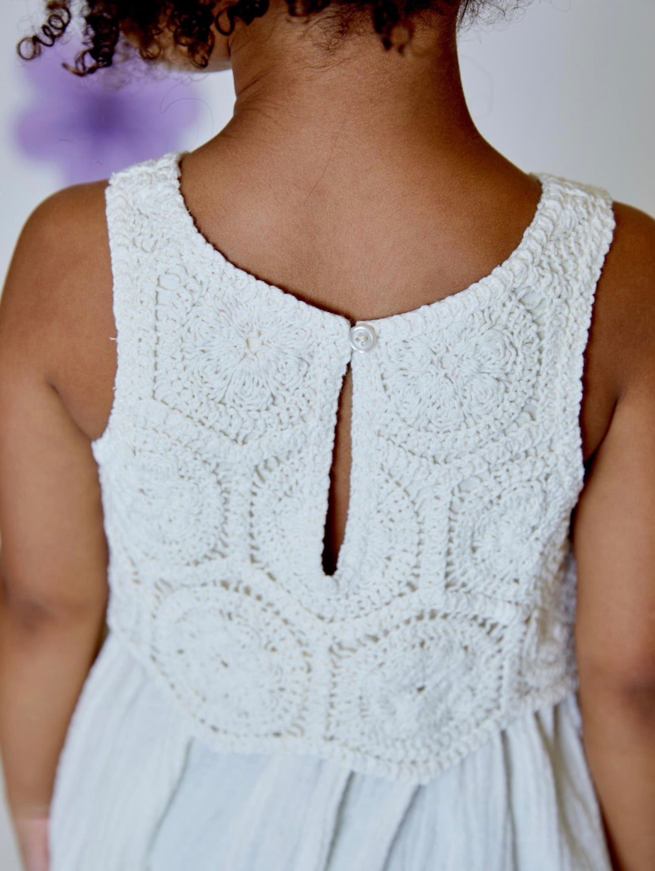 Vanilla Cotton Crochet Dress
