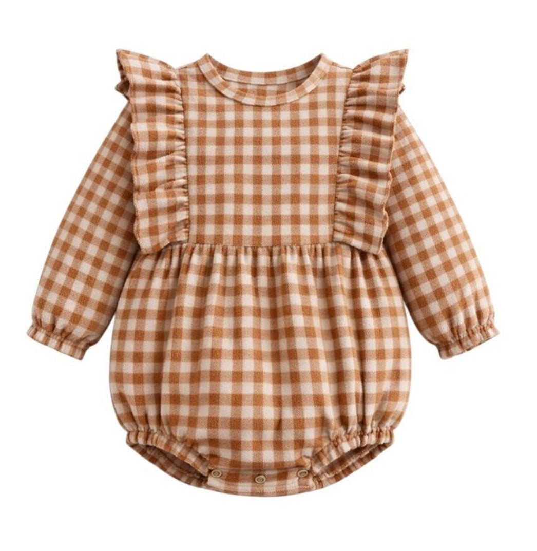 Vivian Bubble Burnt Orange Flannel