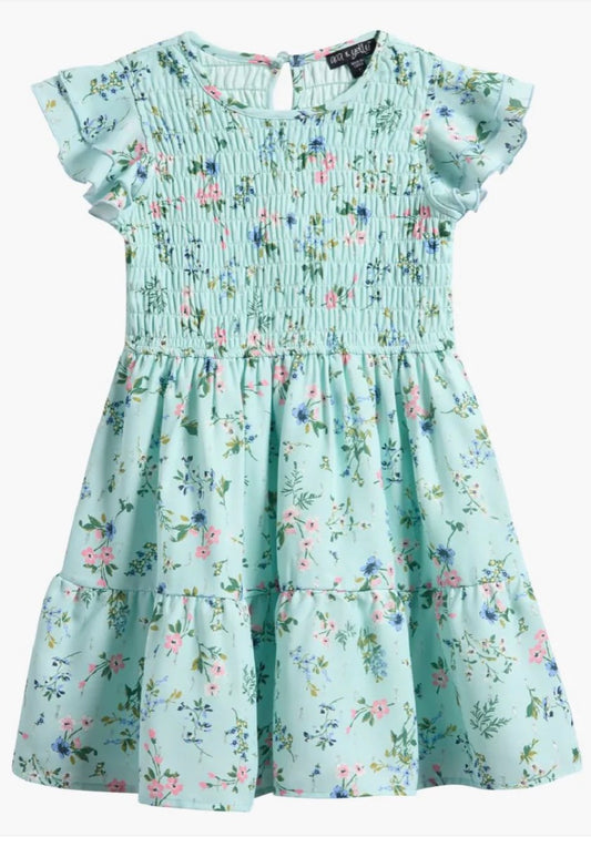 Mint Floral Dress