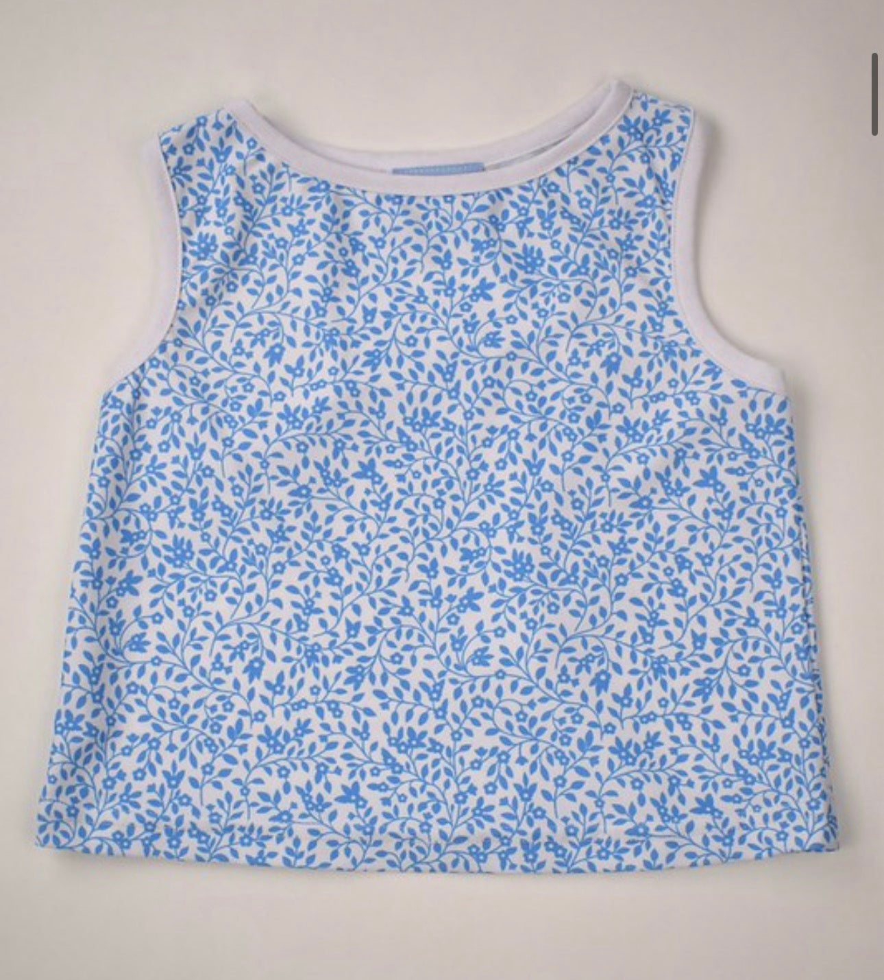 Blue Floral Tank Top