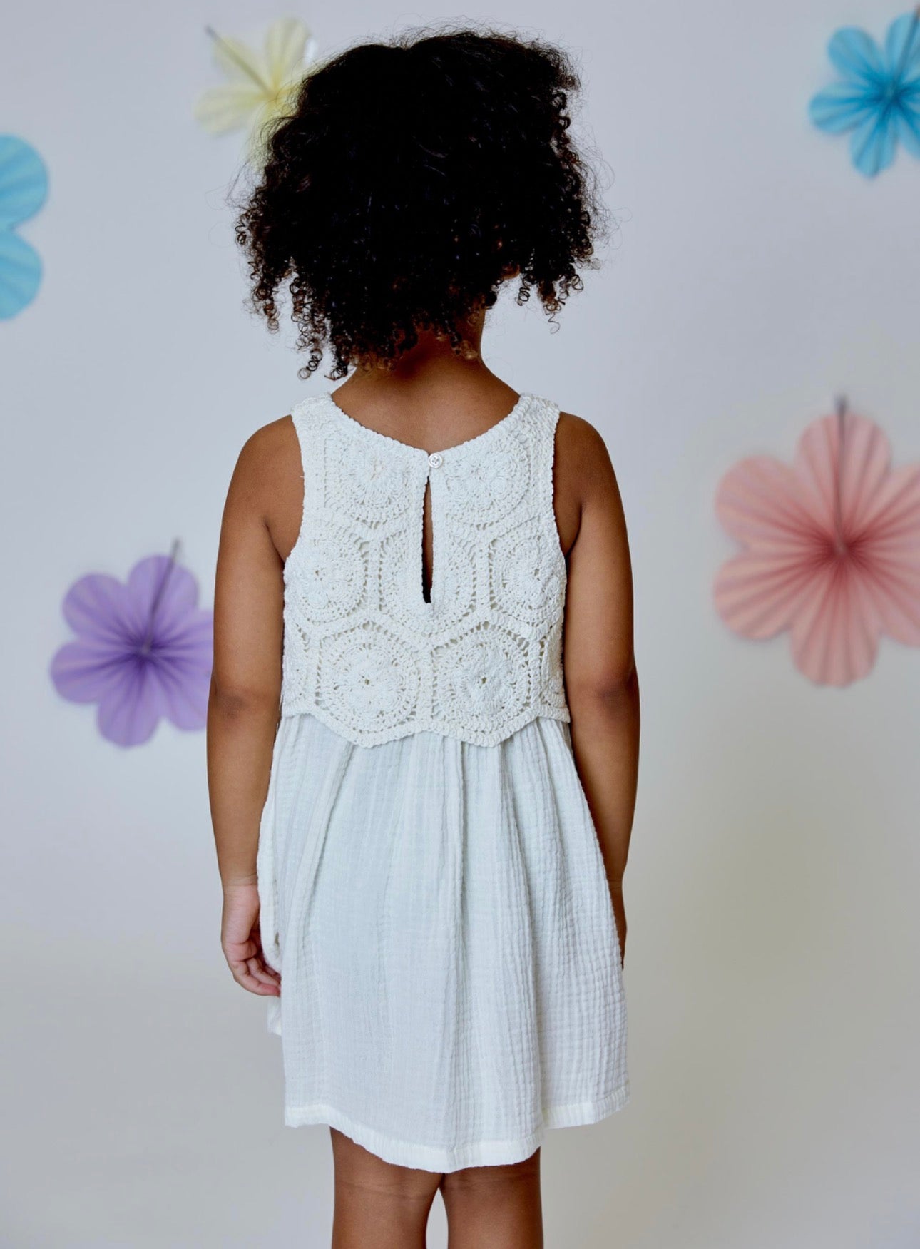 Vanilla Cotton Crochet Dress
