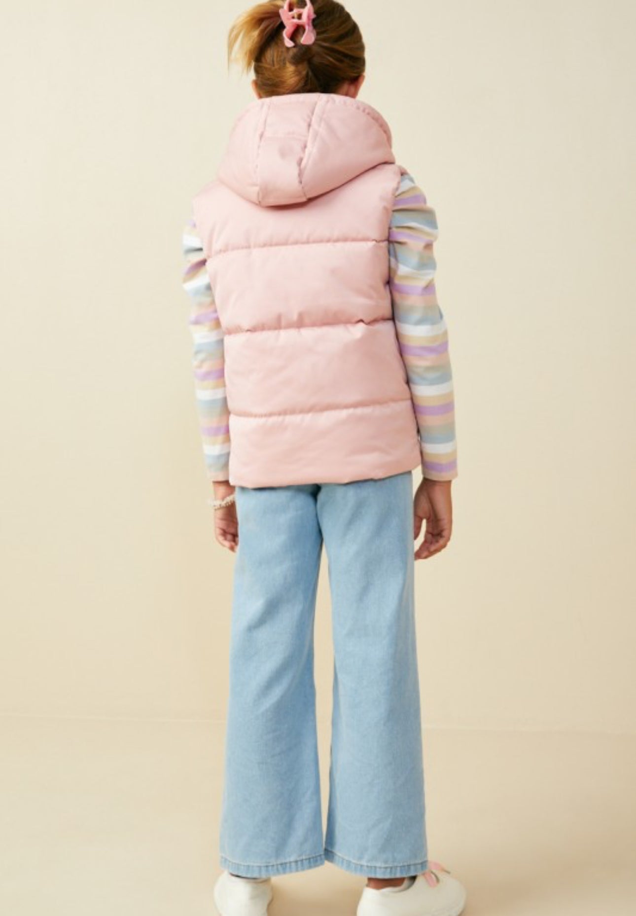 Taupe Hooded Zip Up Vest