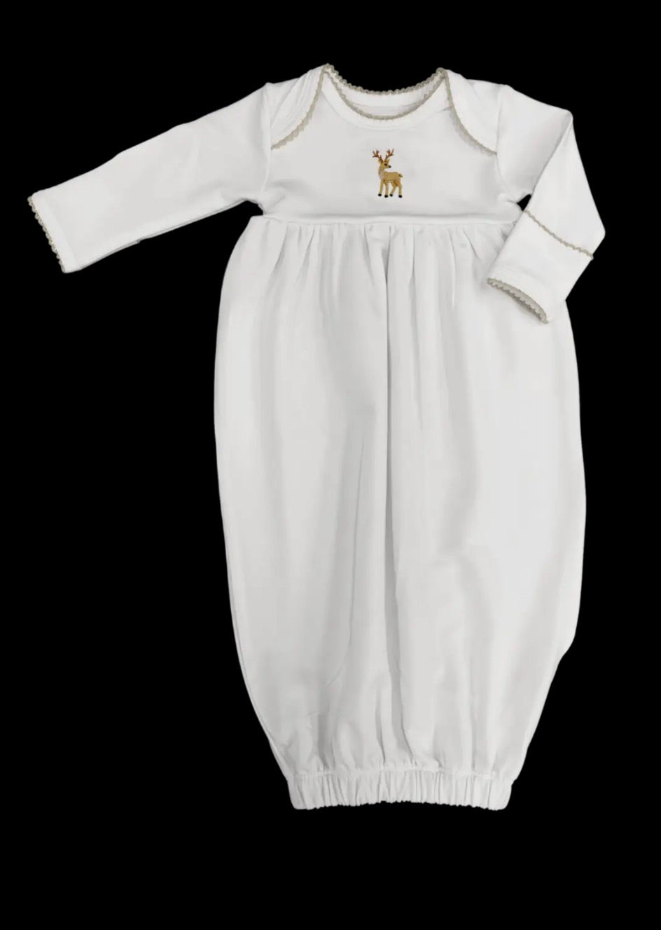 Pip Embroidered Gown-Deer NB