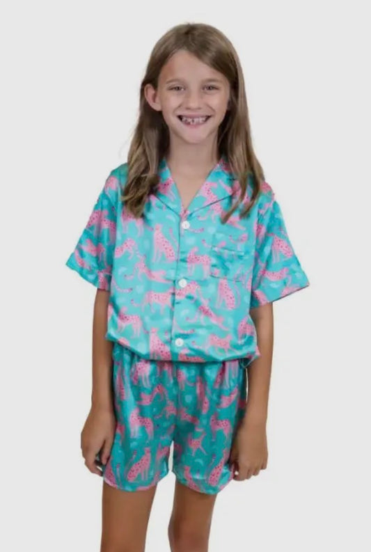 See Ya, Cheetah Satin PJ Set