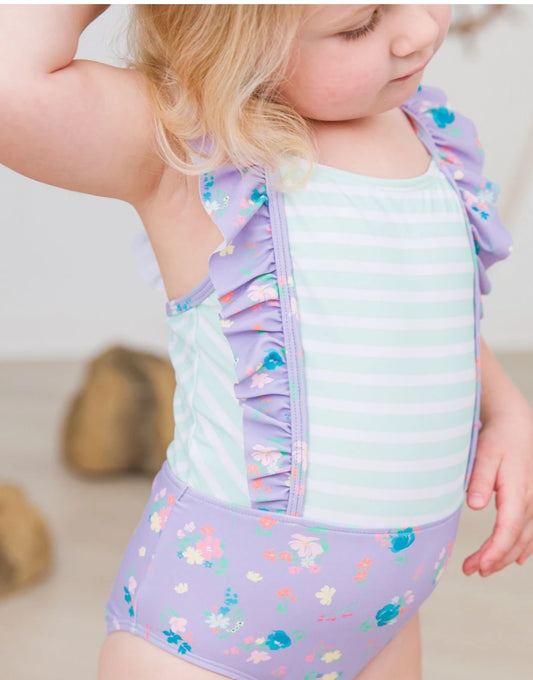 Purple Garden One Piece Swimsuit