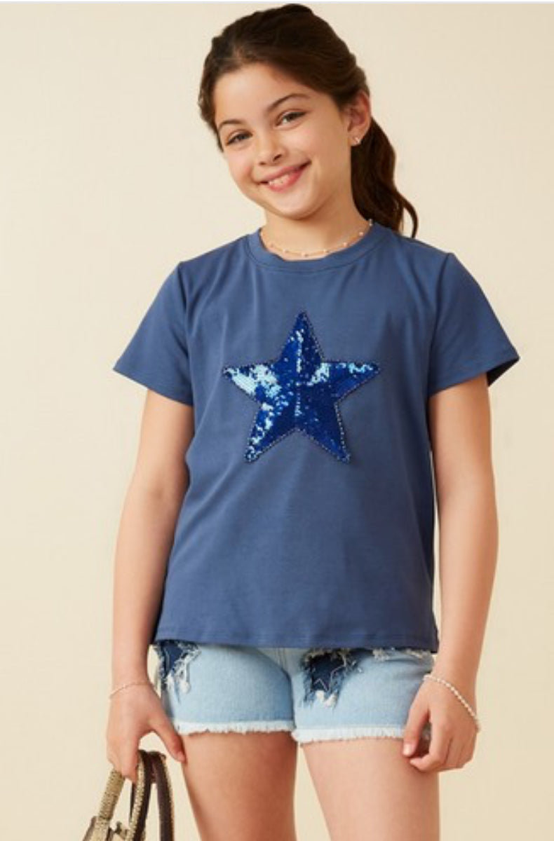Distressed Star Patch Denim Shorts