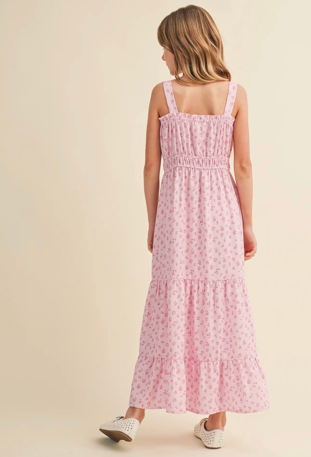 Pink Juliette Waist Maxi Dress