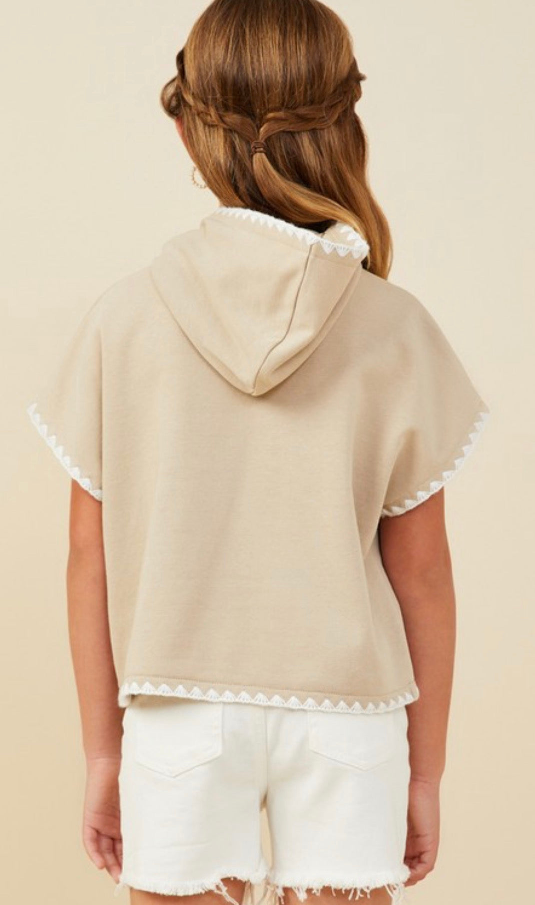 Crochet Stitched Hooded Top