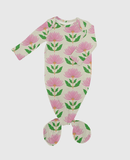 Knotted Gown , Pink Block Flower
