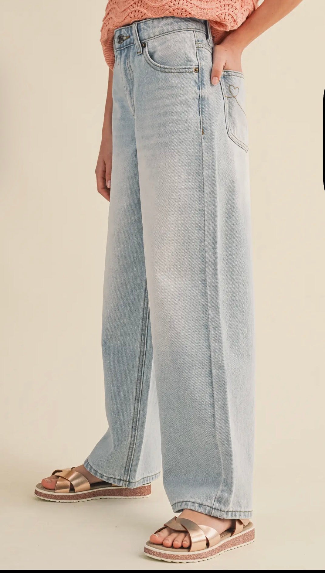 Denim Wide Leg Pants