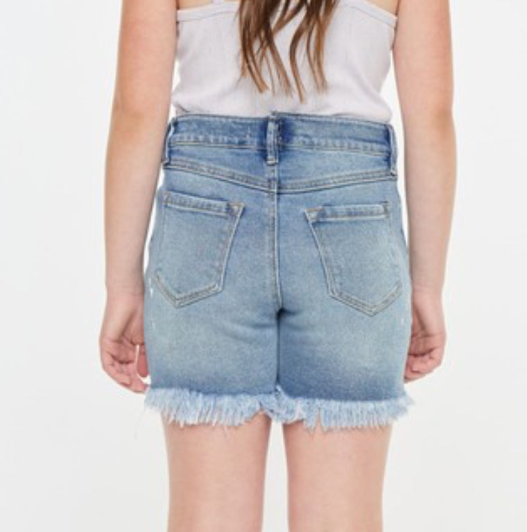 Cross Over Denim Shorts
