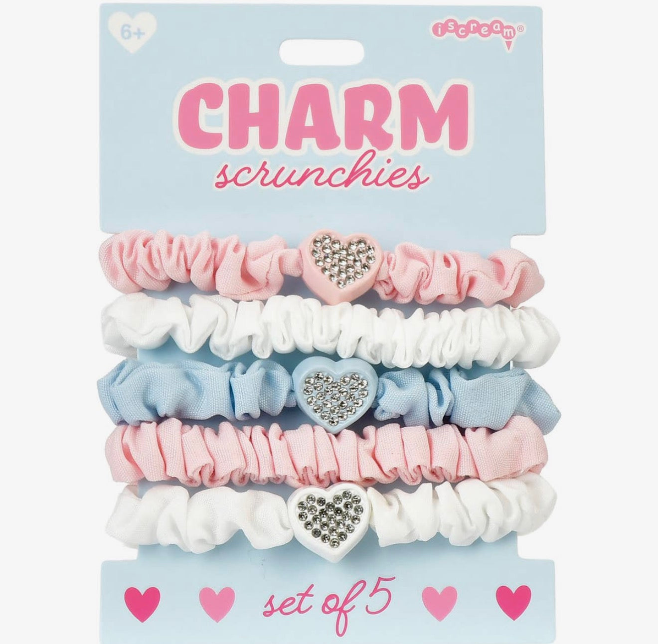 Heart Charm Scrunchie Set