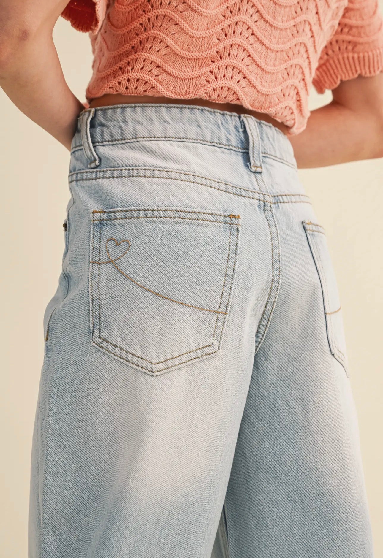 Denim Wide Leg Pants