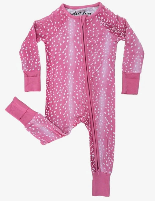 Fuchsia Fawn Zipper Pajama
