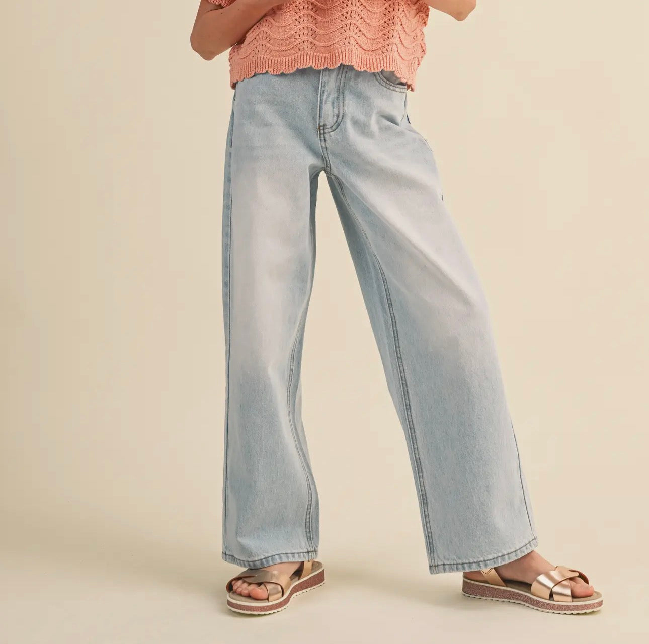 Denim Wide Leg Pants