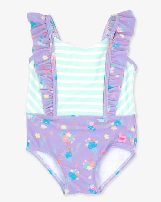 Purple Garden One Piece Swimsuit