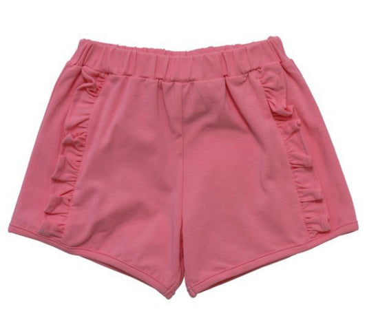 Ruffle Knit Shorts , Pink