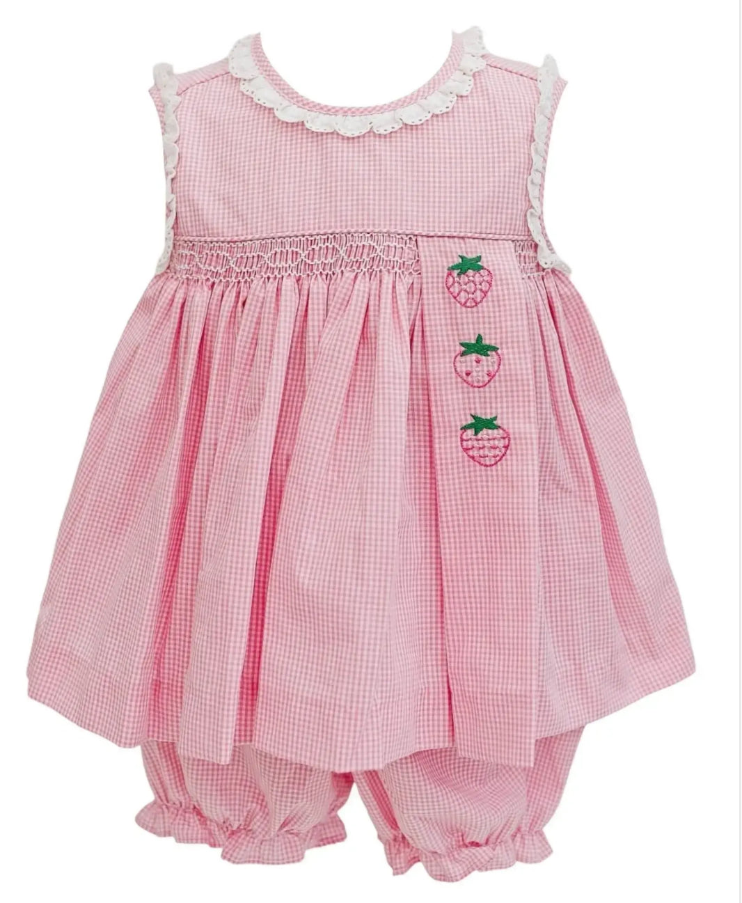 Strawberry Smocked Bloomer Set