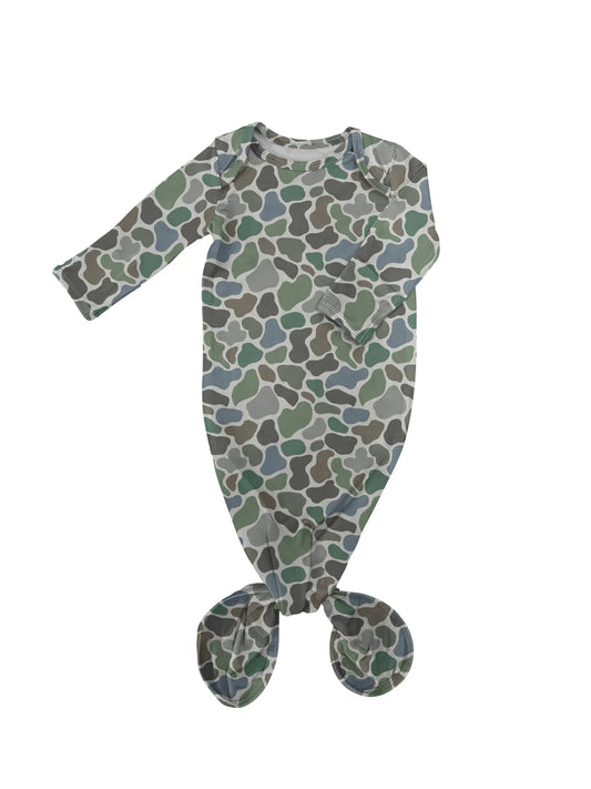 Knotted Gown , Pebble Camo 0-3