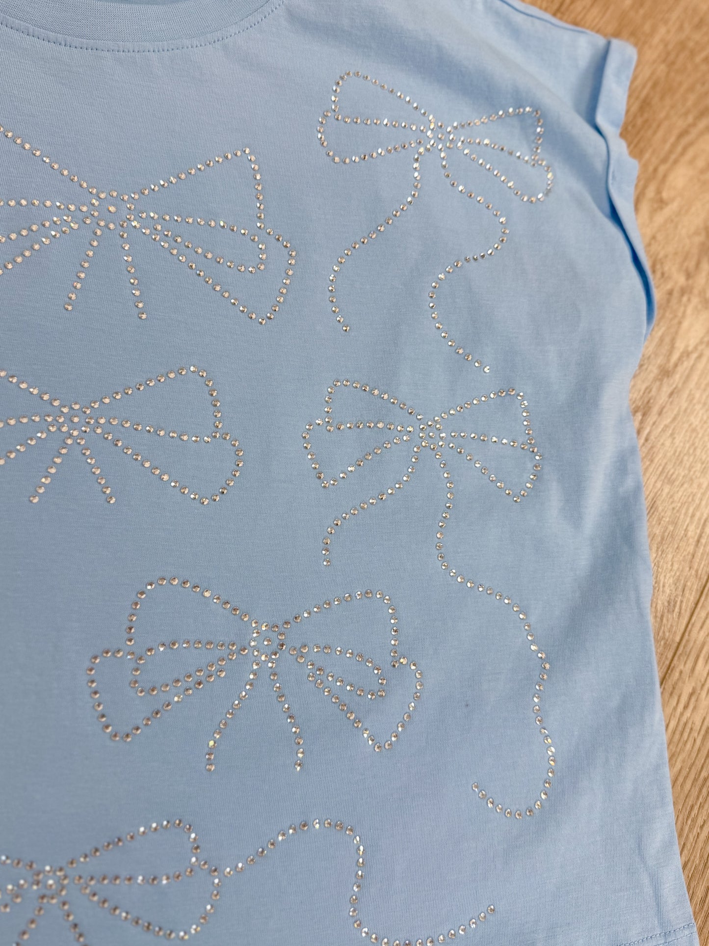 Rhinestone Dolman Bow Top