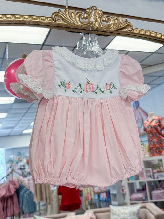 Pink Embroidered Pumpkin Bubble