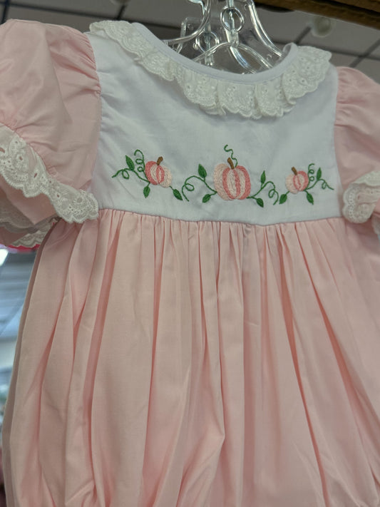 Pink Embroidered Pumpkin Bubble