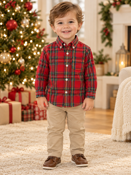 Christmas Plaid Button Down